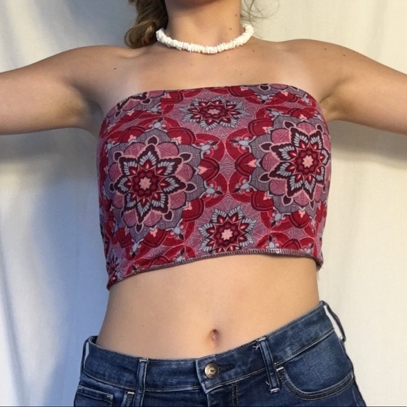 Handmade floral tube top - Picture 3 of 4